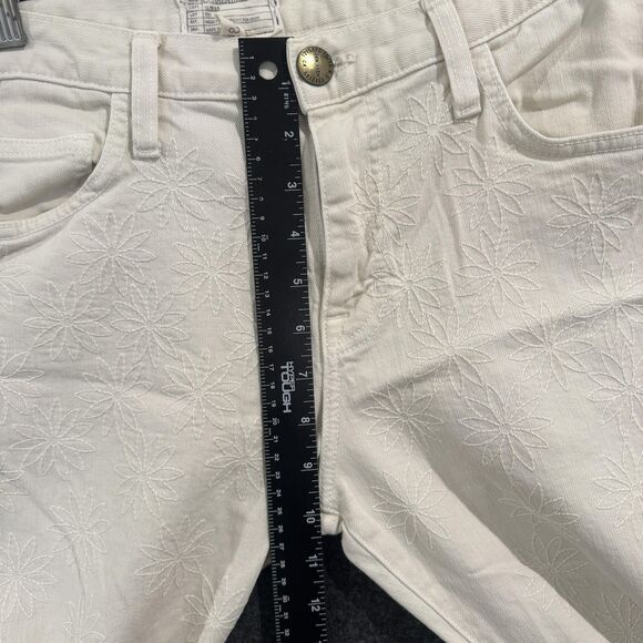 Current/Elliott Jeans Womens 28 Dirty White Boyfriend Embroidered Cropped USA - Picture 6 of 12